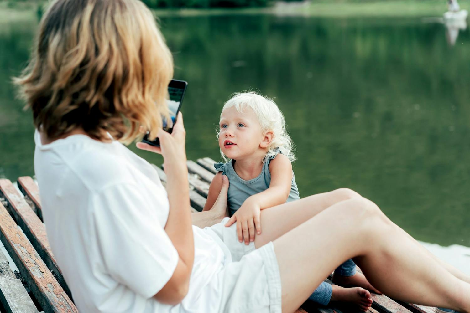 Trapp på strand fotografert med mobiltelefon